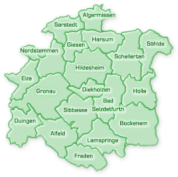 Abbildung: Karte des Landkreis Hildesheim