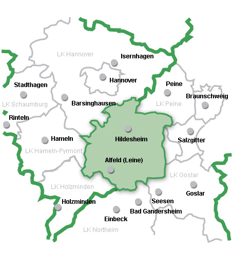 Abbildung: Landkreis Hildesheim und Umgebung